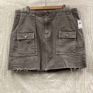 Banana Republic Retired Style Tan Denim Cargo Skirt Size Large